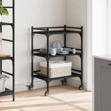 Kitchen Trolley Black 50x35x75.5 cm Engineered Wood 842346