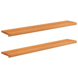 Window Sills 2 pcs Light Brown 140 x 25 x 2 cm Solid Beech Wood 42048189