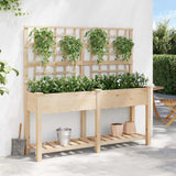Garden Planter Beige 161 x 46 x 152.5 cm Solid Fir Wood 42006572