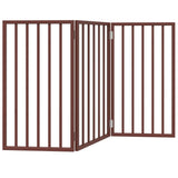 Dog Gate Foldable 3 Panels Brown 150 cm Poplar Wood 352198
