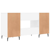 Desk White 140x50x75 cm Engineered Wood 829564