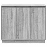 LED Sideboard Grey Sonoma 90 x 32 x 75 cm Engineered Wood 869679