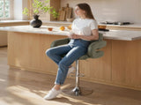 PU Leather Upholstered Swivel Bar Stool, Height Adjustable with Back, Armrest, Footrest, Green T3398P423519
