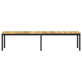 Garden Bench 201 x 35 x 45 cm Solid Acacia Wood White and Black 901752