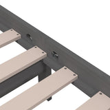 Bed Frame without Mattress Grey Solid Wood 150x200 cm King Size King Size 814891