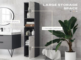 Line Embossed Tall Bathroom Storage Cabinet - Grey T3398P343527
