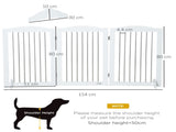 Foldable Dog Gate, Freestanding Pet Gate, with Two Support Feet, for Staircases, Hallways, Doorways T3398P349734