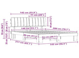 Bed Frame with Upholstered Headboard Black 140 x 200 cm 877486