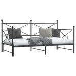 ZNTS Daybed with Trundle without Mattress Black 107x203 cm Steel 4104678