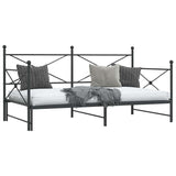 ZNTS Daybed with Trundle without Mattress Black 107x203 cm Steel 4104678