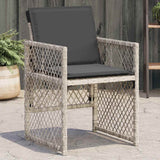 Garden Chairs with Cushions 4 pcs Light Grey Poly Rattan 364954