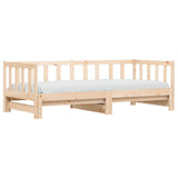 ZNTS Day Bed with Trundle without Mattress 90x190 cm Single Solid Wood 836162