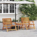 Relax Bench 2 pcs Brown Solid Acacia Wood 367826