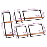 Wall Shelves 5 pcs Solid Wood Acacia 373633