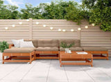 Garden Lounge Set 6 pcs Wax Brown Solid Pine Wood 3418084