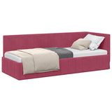 Corner Bed Frame with Headboard Wine red 80 x 200 cm Velvet 42016291