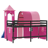 Kids' Loft Bed with Tower without Mattress Pink 80x200 cm 3207098