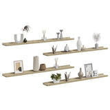 Wall Shelves 4 pcs Sonoma Oak 100x9x3 cm 326687