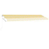 Manual Retractable Awning with LED 600x350 cm Yellow and White 3069683