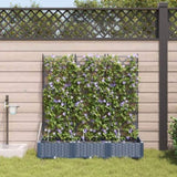 Garden Planter 3 pcs Grey 120 x 40 x 126 cm PP 42002875