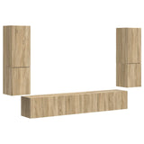 TV Cabinet Set Wall-mounted 4 pcs Sonoma Oak Engineered Wood 3409044