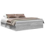 Bed Frame without Mattress Grey Sonoma 180x200 cm Super King Super King Size 3203885