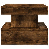 Coffee Table with LED Lights Smoked Oak 50x50x40 cm 839844