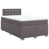 Box Spring Bed with Mattress Grey 120x190 cm Faux Leather 3286114