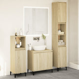 ZNTS 3 Piece Bathroom Furniture Set Sonoma Oak Engineered Wood 3282655