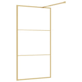 Walk-in Shower Wall Gold 115 x 195 cm Glass and Aluminium 154941