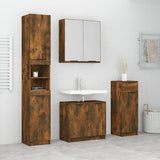 4 Piece Bathroom Cabinet Set Smoked Oak Engineered Wood 3115889