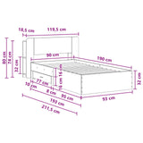 Bed Frame with Storage Artisan Oak 90 x 190 cm Engineered Wood 3433709