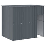Dog House with Run Anthracite 214x1273x181 cm Galvanised Steel 3189124