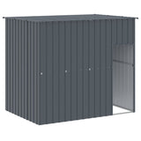 Dog House with Run Anthracite 214x1273x181 cm Galvanised Steel 3189124