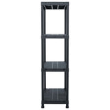 Storage Shelf Racks 2 pcs Black 60x30x138 cm Plastic 276251