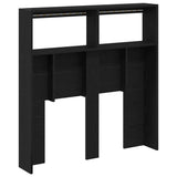 Headboard Cabinet with LED Black Oak 100x17x102 cm 863127