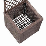 46936 Trellis Raised Bed with 1 Pot 30x30x107 cm Poly Rattan Brown