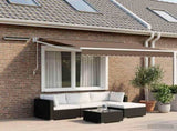 Electric Retractable Awning Taupe 100% Polyester and Aluminium 3425642