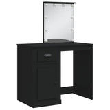 Dressing Table with LED Lights Black 90x42x132.5 cm 834971