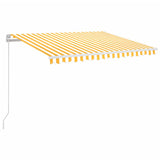 Manual Retractable Awning with LED 350x250 cm Yellow and White 3068883