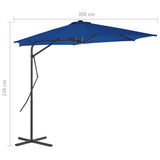 Garden Parasol with Steel Pole Blue 300x230 cm 312521