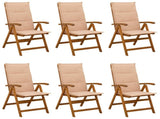 Reclining Garden Chairs 6 pcs Natural Solid Acacia Wood 3434472