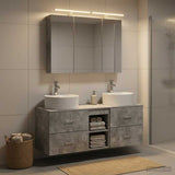 Bathroom Furniture Set 4 pcs Concrete Grey 3406898