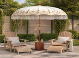 Balinese Parasol with Base 210-220 cm Cream and Brown 3433019