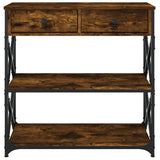 Console Table Smoked Oak 75x28x75 cm Engineered Wood 834197