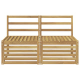 2 Piece Outdoor Middle Sofa Solid Acacia Wood White 901498