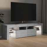 TV Cabinet with LED Lights Concrete Grey 140x36.5x40 cm 804368