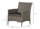 Set of Four Rattan Armchairs, with Cushions - Grey T3398P323963