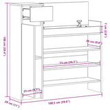 Shoe Cabinet Smoked Oak 100.5x28x100 cm Engineered Wood 840426