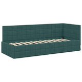 Corner Bed Frame Dark Green 80 cm x 200 cm Velvet 42016370